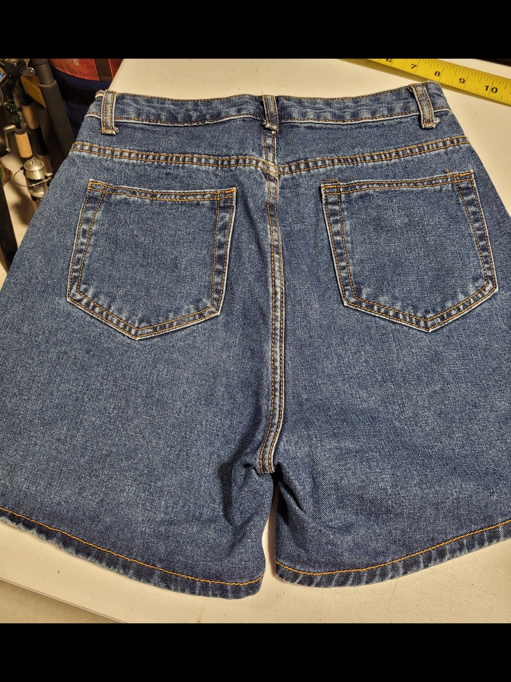 SHEIN Blue High-Waist Denim Jean Shorts - Picture 3 of 4